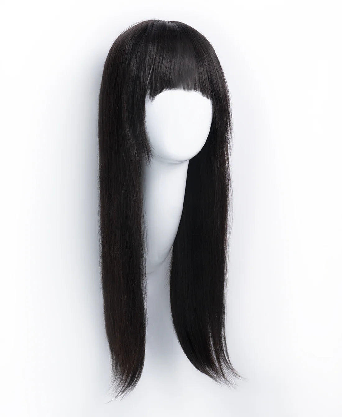 Lush Locks Straight Human Hair Wigs With Bangs