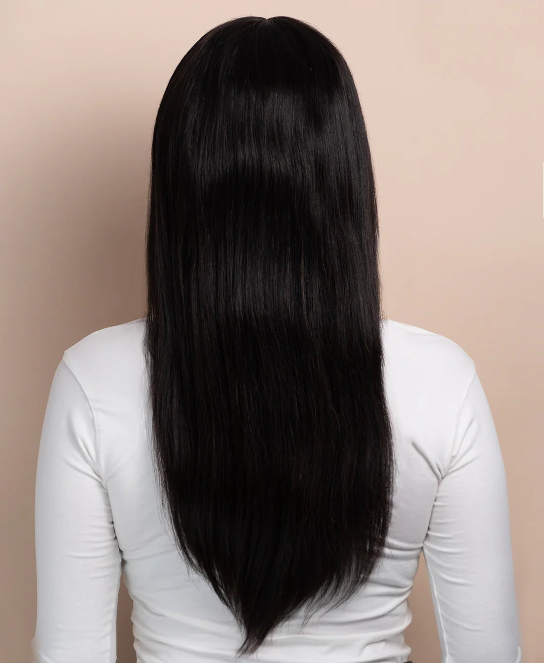 Lush Locks Straight Human Hair Wigs With Bangs