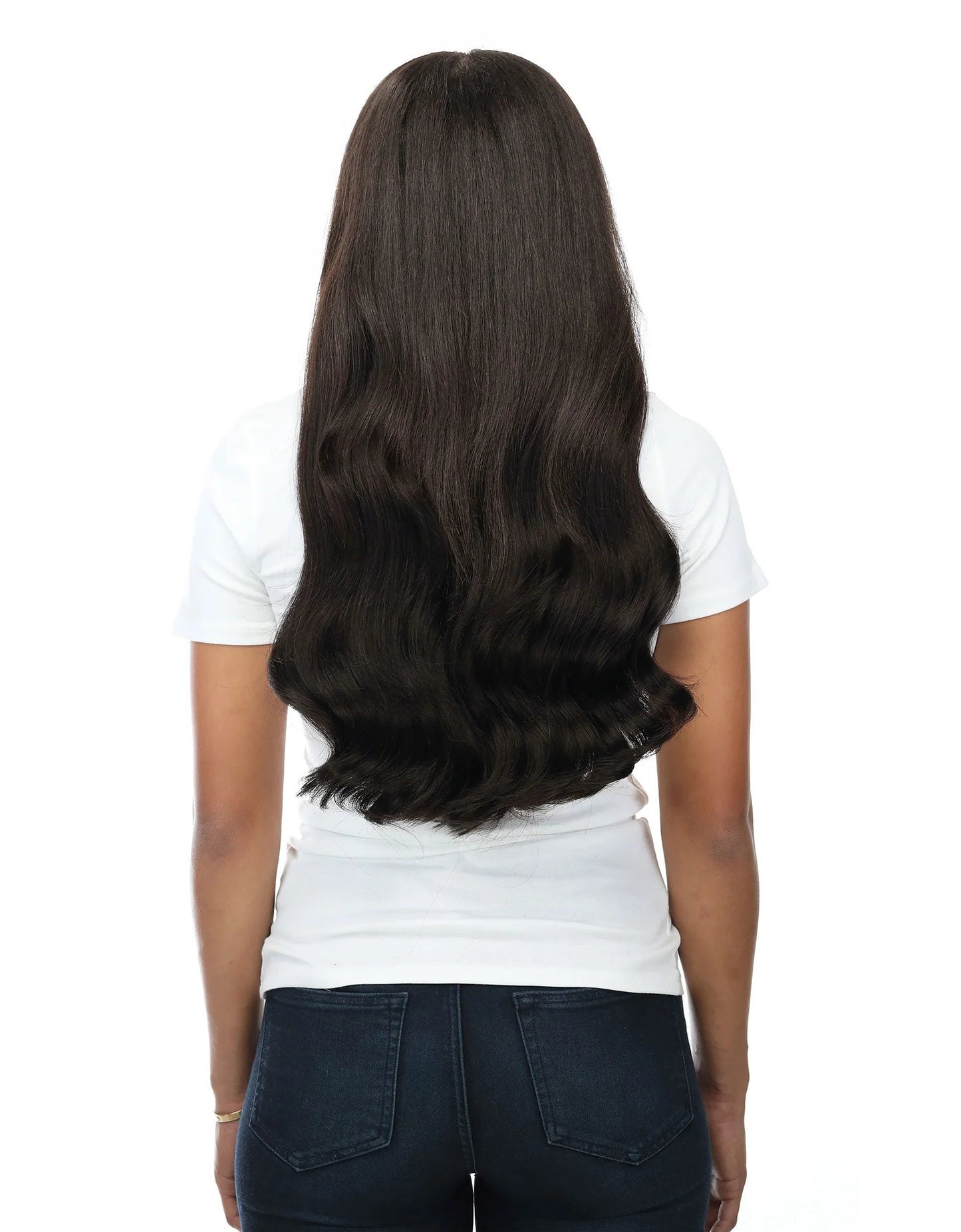 Lush Locks Natural Brown Real Clip in Human Hair Extensions Volumizer