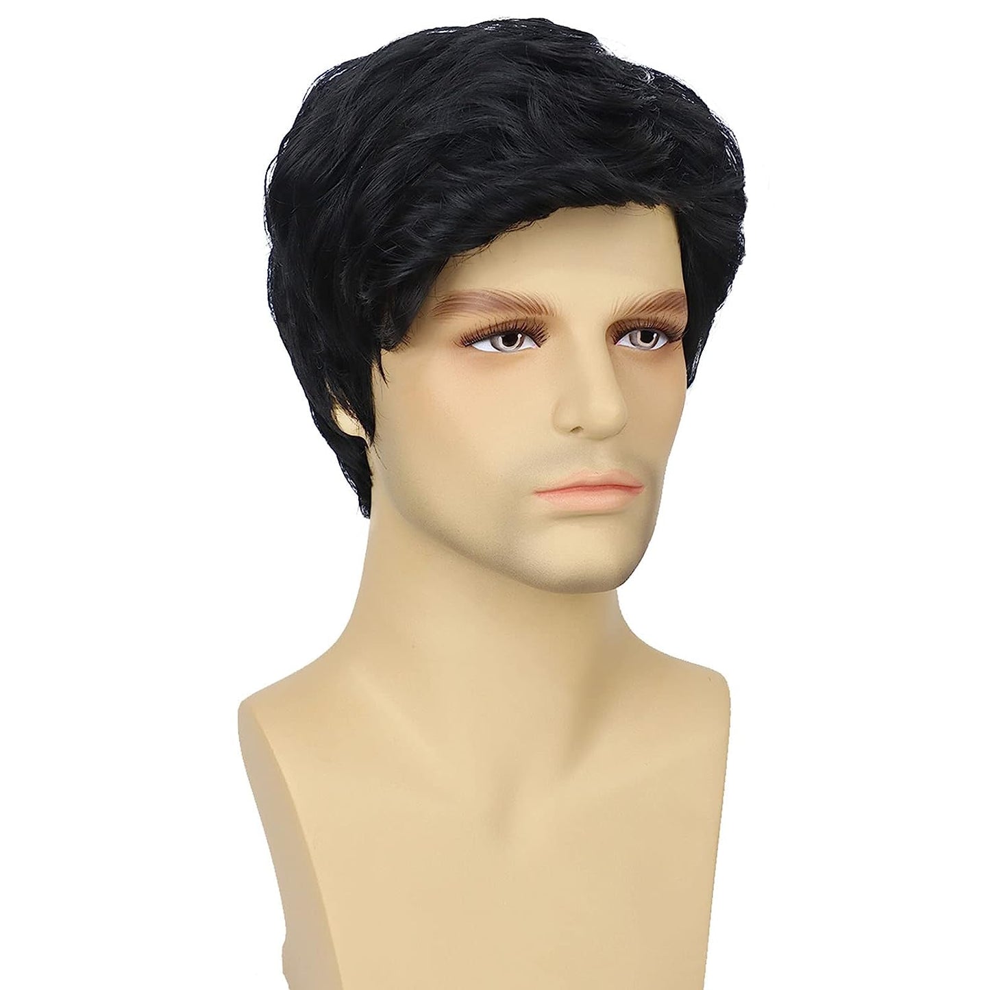 Lush Locks  Natural Black  Synthetic Hair Wig for Men and boys