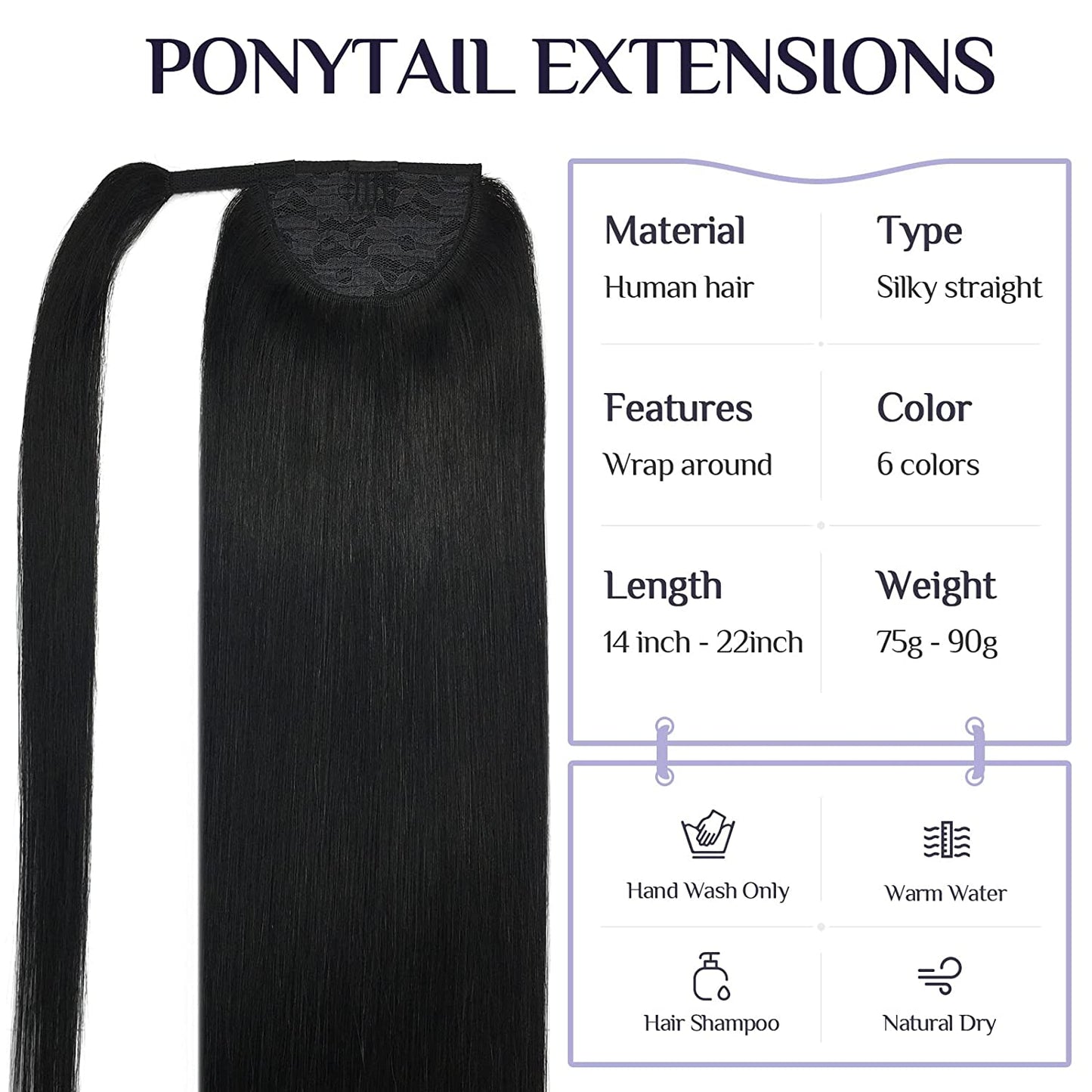 Lush Locks Human Hair Ponytail Extensions