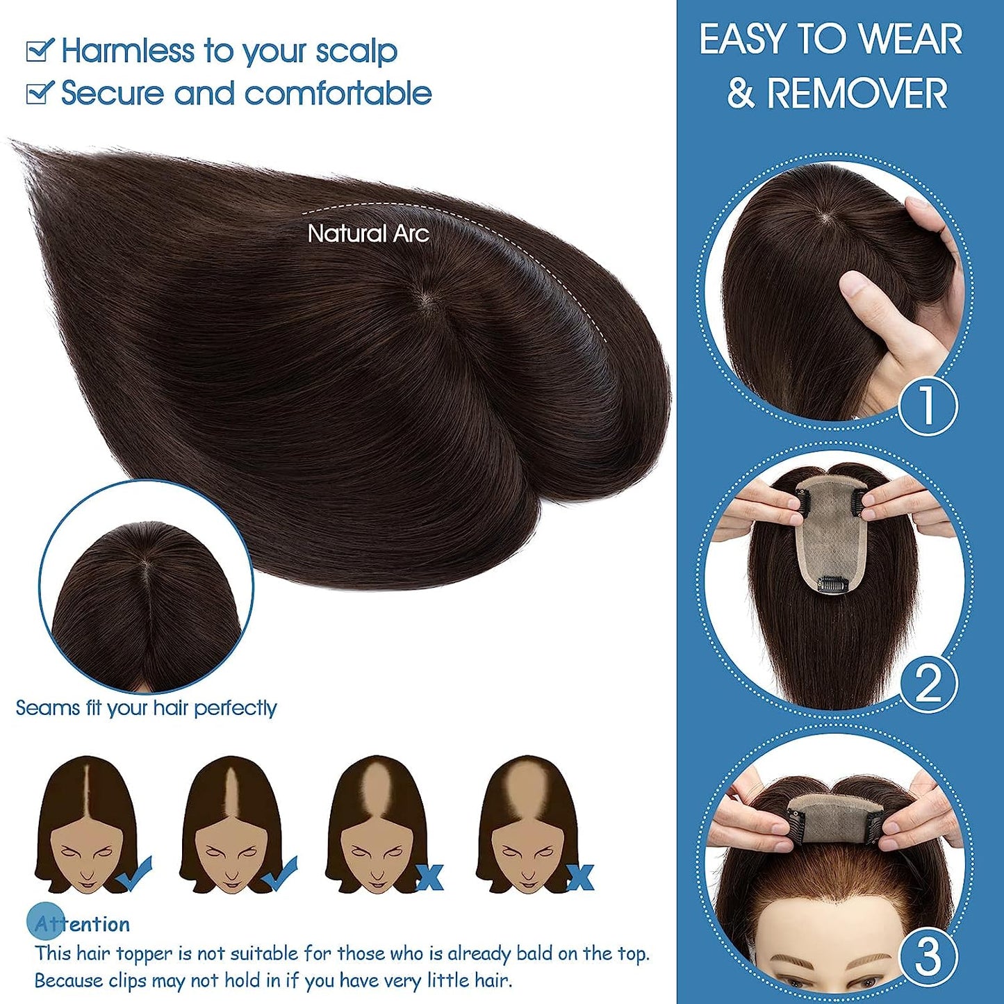 Lush Locks Silk Lace Hair Topper for Thinning Hair 3x5
