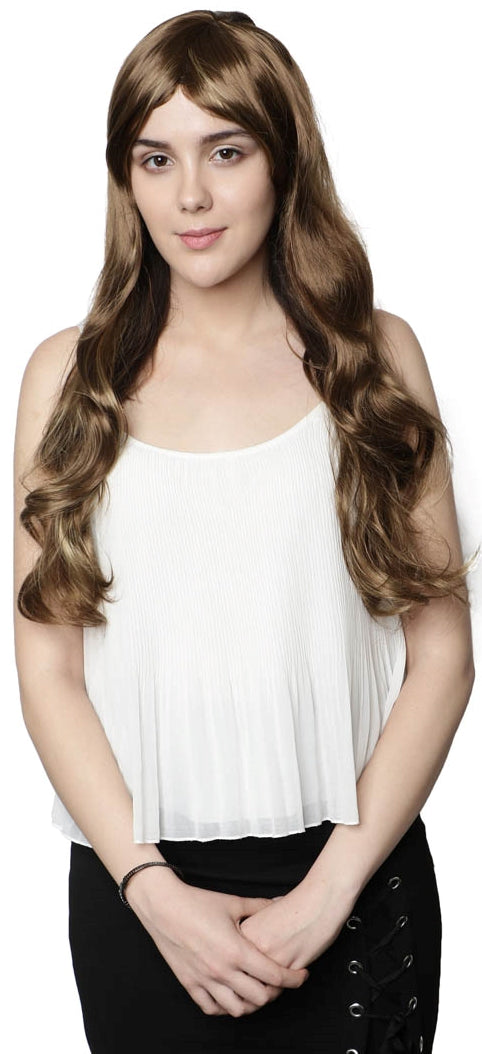 Lush Locks Heavy Highlighted Soft Curls Long With Bangs
