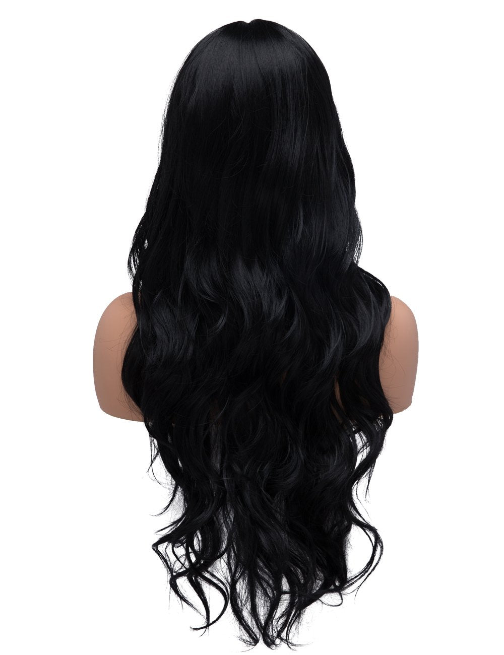 Lush Locks 24 inches Curly Wavy Wig for Women (Natural Black Color)