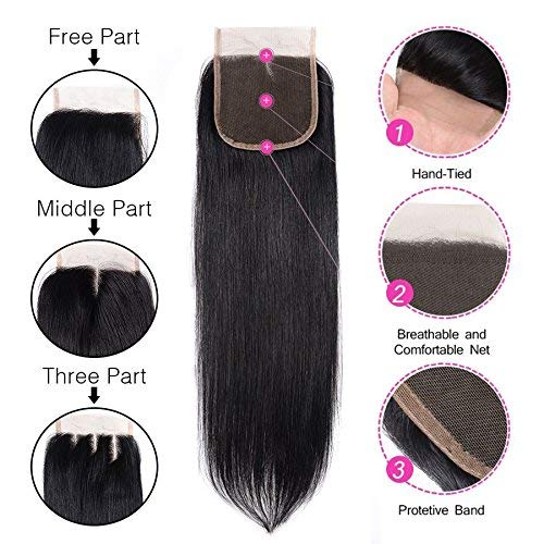 Lush Locks Virgin Human Hair Lace Closure Straight