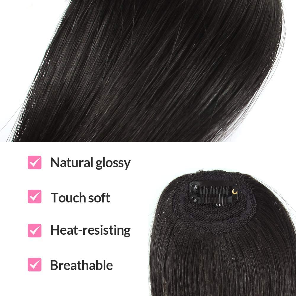 Lush Locks  Clips 100% Remy Human Hair Bang for Girls and Women