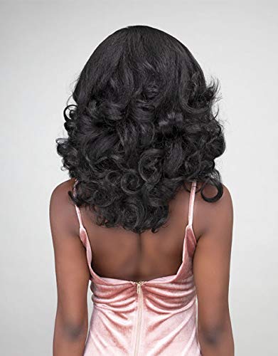 Lush Locks women full head wig for women natural black curly/wavy hair