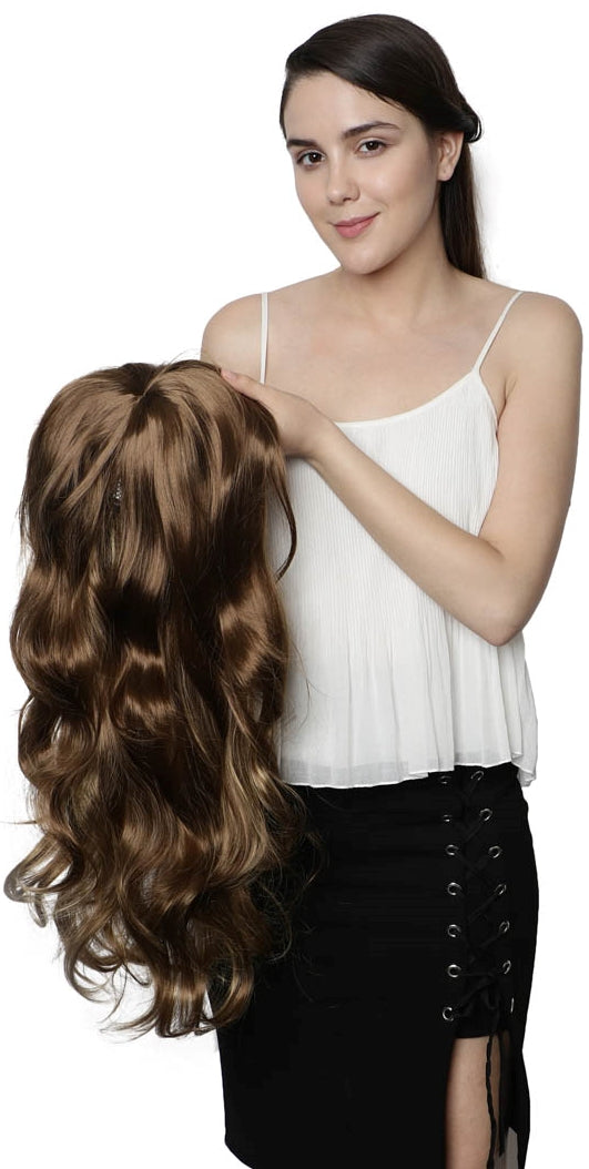 Lush Locks Heavy Highlighted Soft Curls Long With Bangs