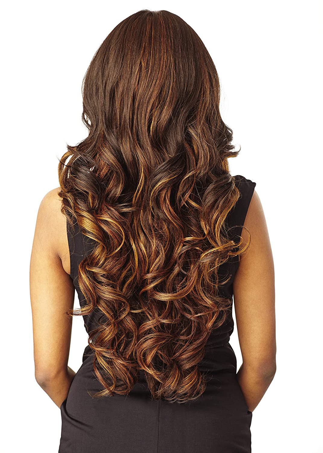 Lush Locks  Highlighted Long Curly Black Blonde Natural Looking Wig