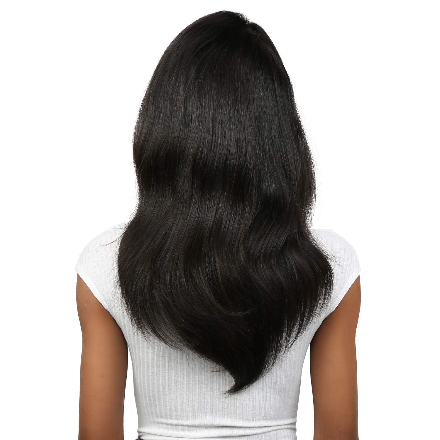 Lush Locks  100% Virgin Remy Human Hair Lace Wig Natural Straight Natural Color (18