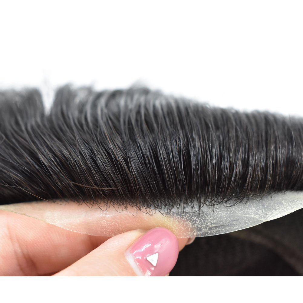 Lush Locks Australian Natural Black Remy Human Hair System for Men