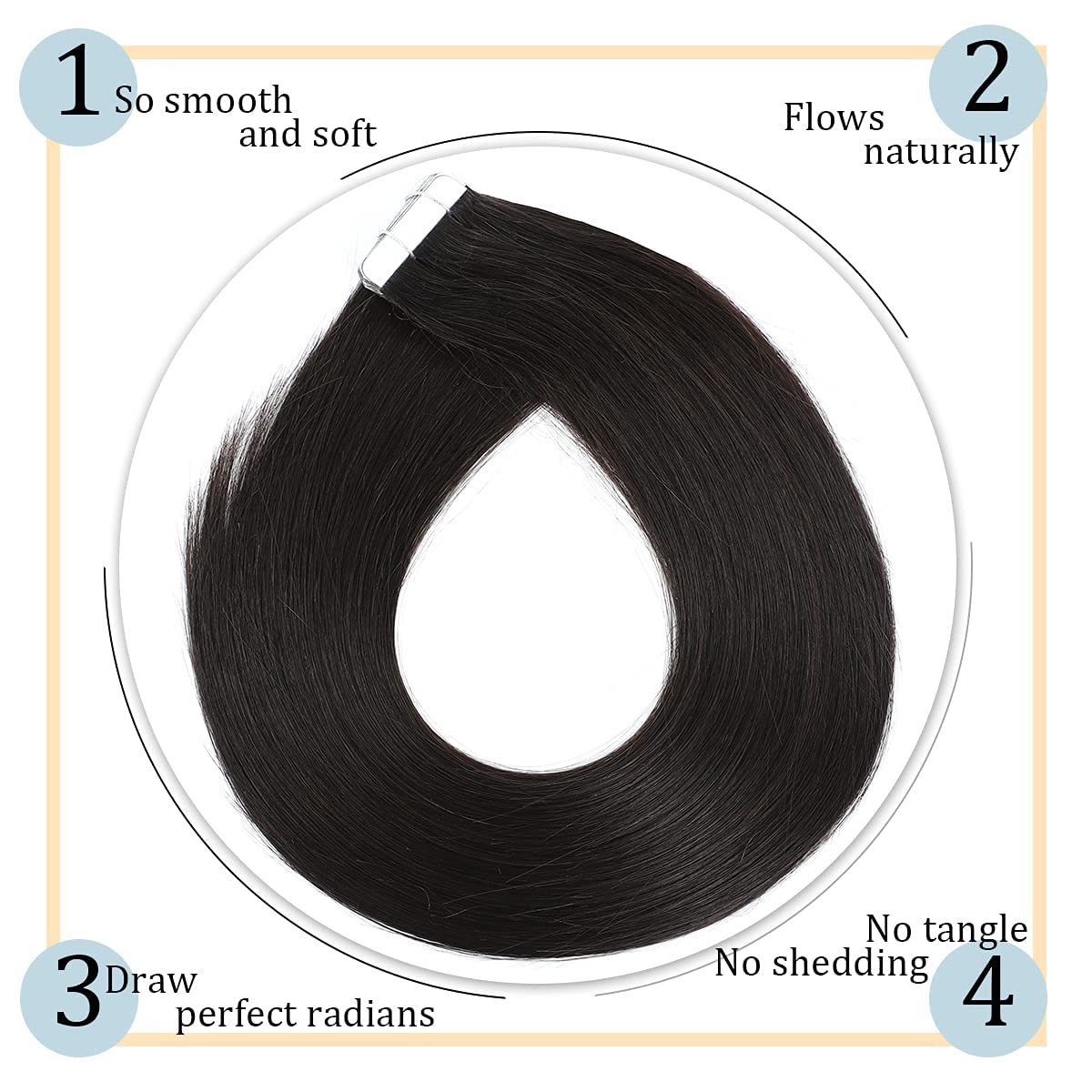 Lush Locks Human Hair Extensions Remy Tape Hair Extensions Double Volume